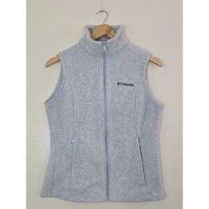 Columbia Womens Fleece Vest Full Zip Pockets Size Small Gray Outdoor Gorpcore